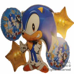 SET DE GLOBOS METALIZADO SONIC 5 UNIDADES X 1